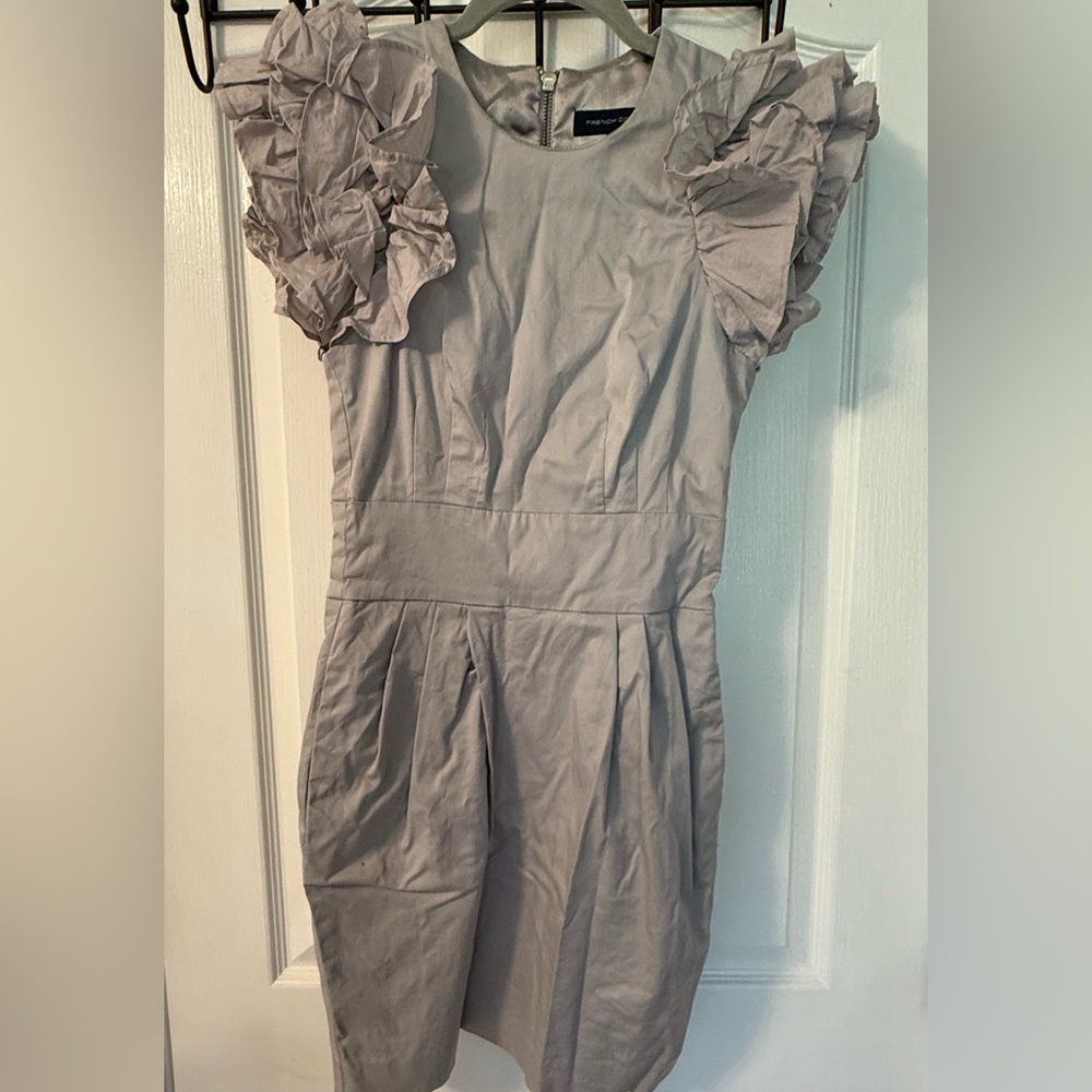 French connection mini dress with ruffle sleeves
